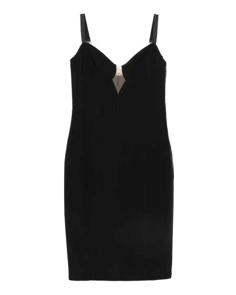 Elisabetta Franchi lace-up sweetheart-neck mini dress - Schwarz Schwarz