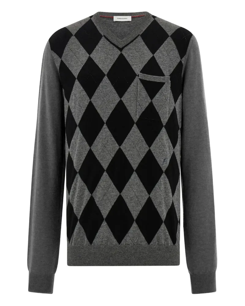 Ferragamo Pullover mit V-Ausschnitt - Grau Grau