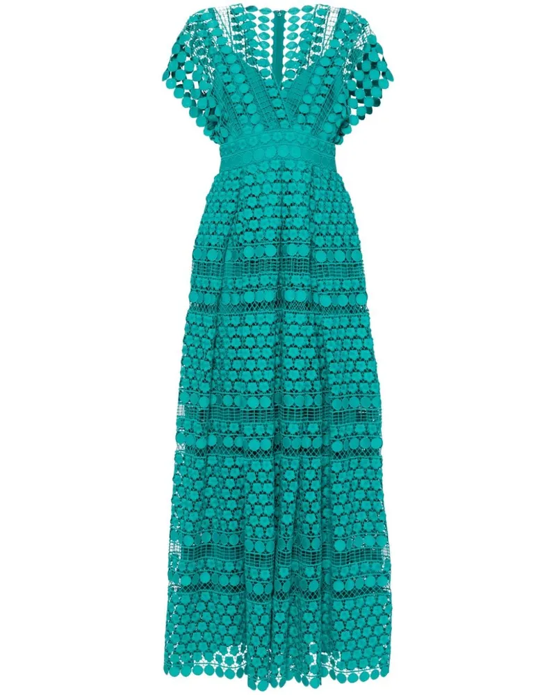 Elie Saab Maxikleid aus Seide - Grün Grün