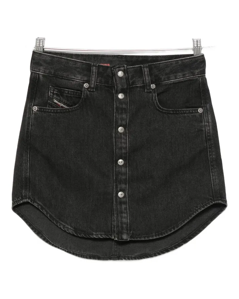 Diesel Geknöpfter Minirock aus Denim - Schwarz Schwarz