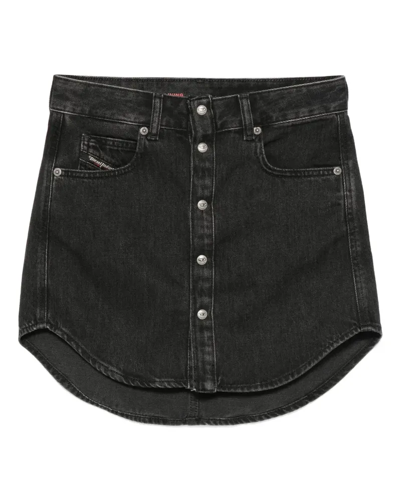 Diesel Geknöpfter Minirock aus Denim - Schwarz Schwarz