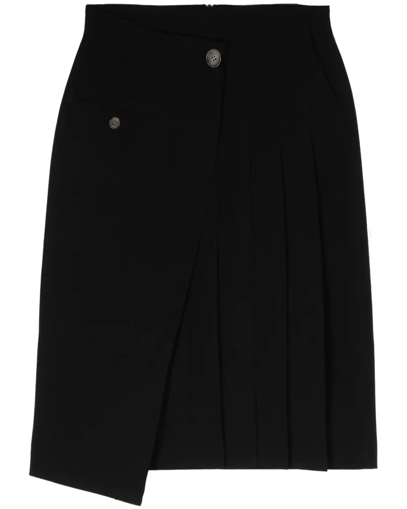 JKOO Asymmetrischer Wickelrock - Schwarz Schwarz