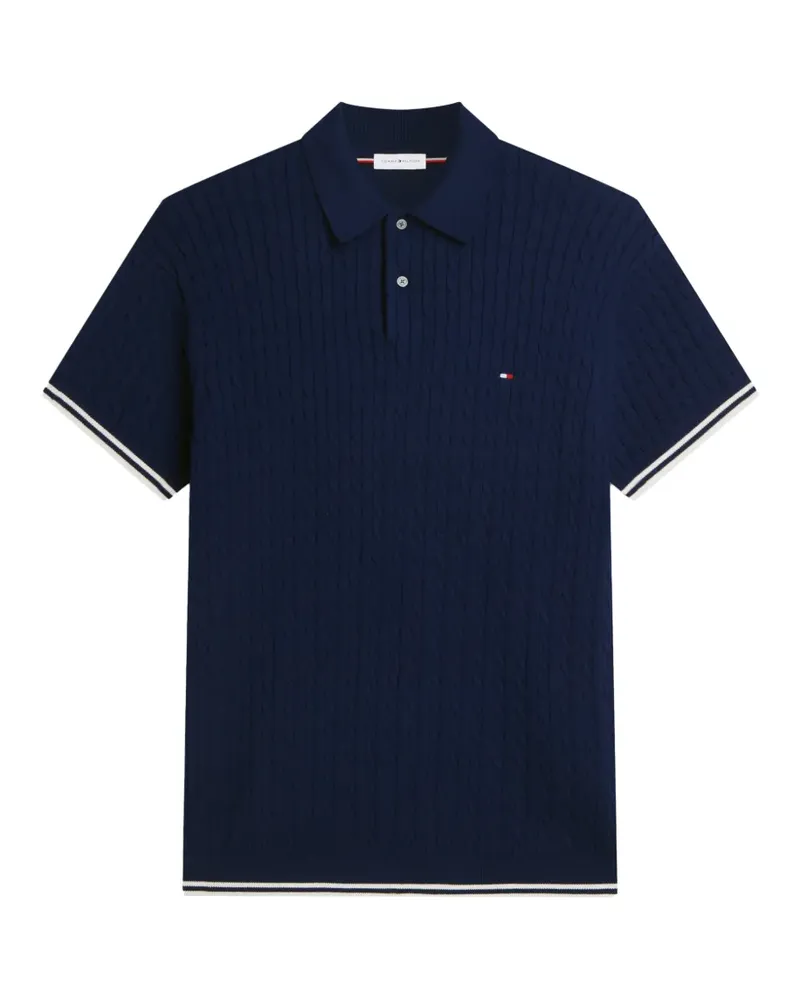 Tommy Hilfiger cable-knit polo sweater - Blau Blau