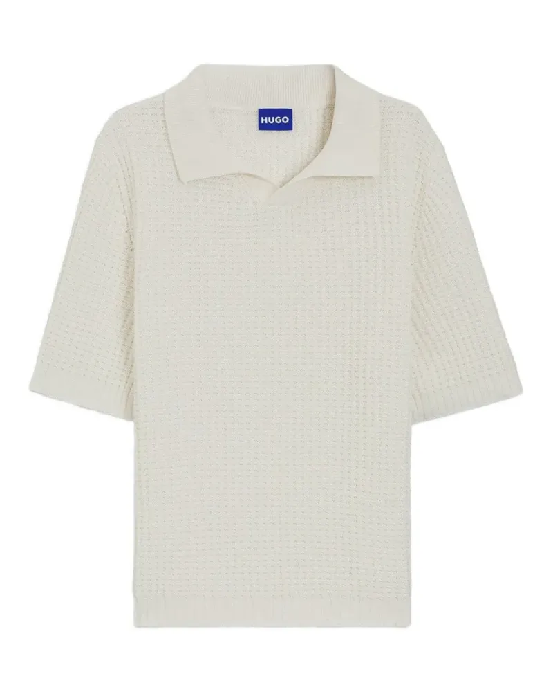 HUGO BOSS Spero waffle-texture short-sleeve T-shirt - Nude Nude