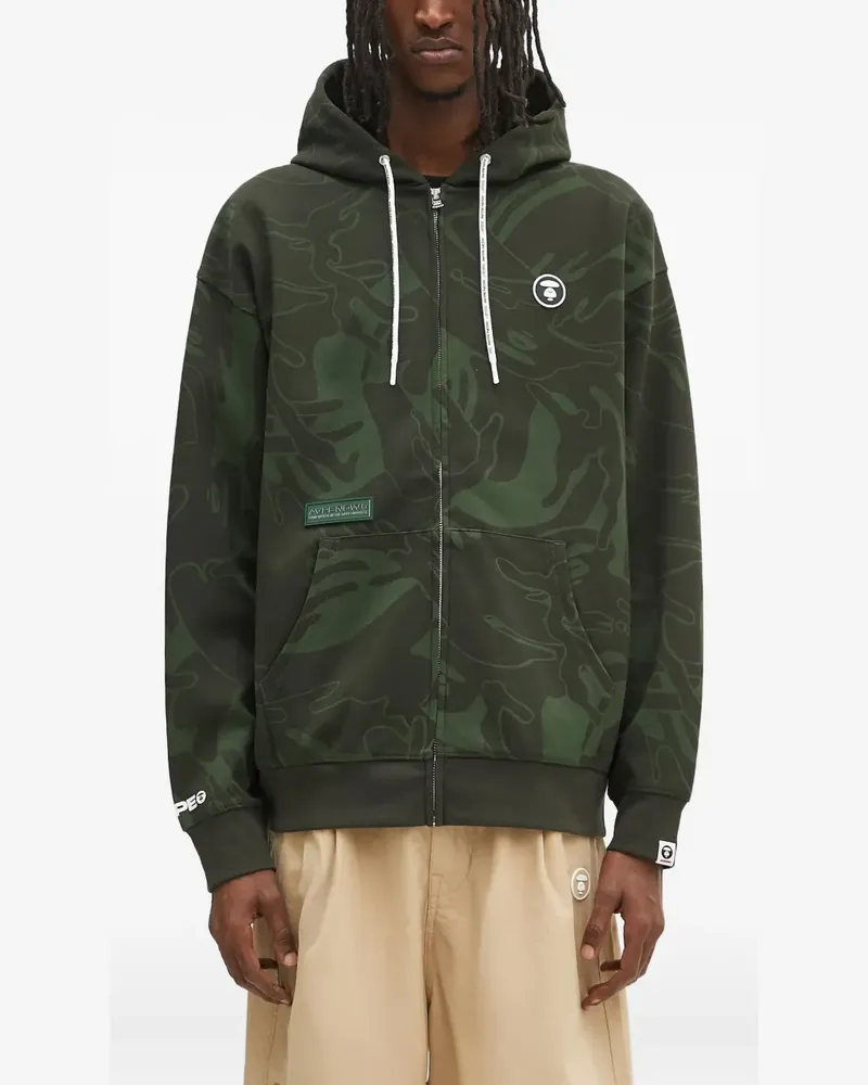 BAPE Kapuzenjacke mit Camouflage-Print - Grün Grün