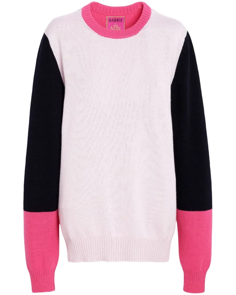 Barrie Kaschmirpullover in Colour-Block-Optik Rosa