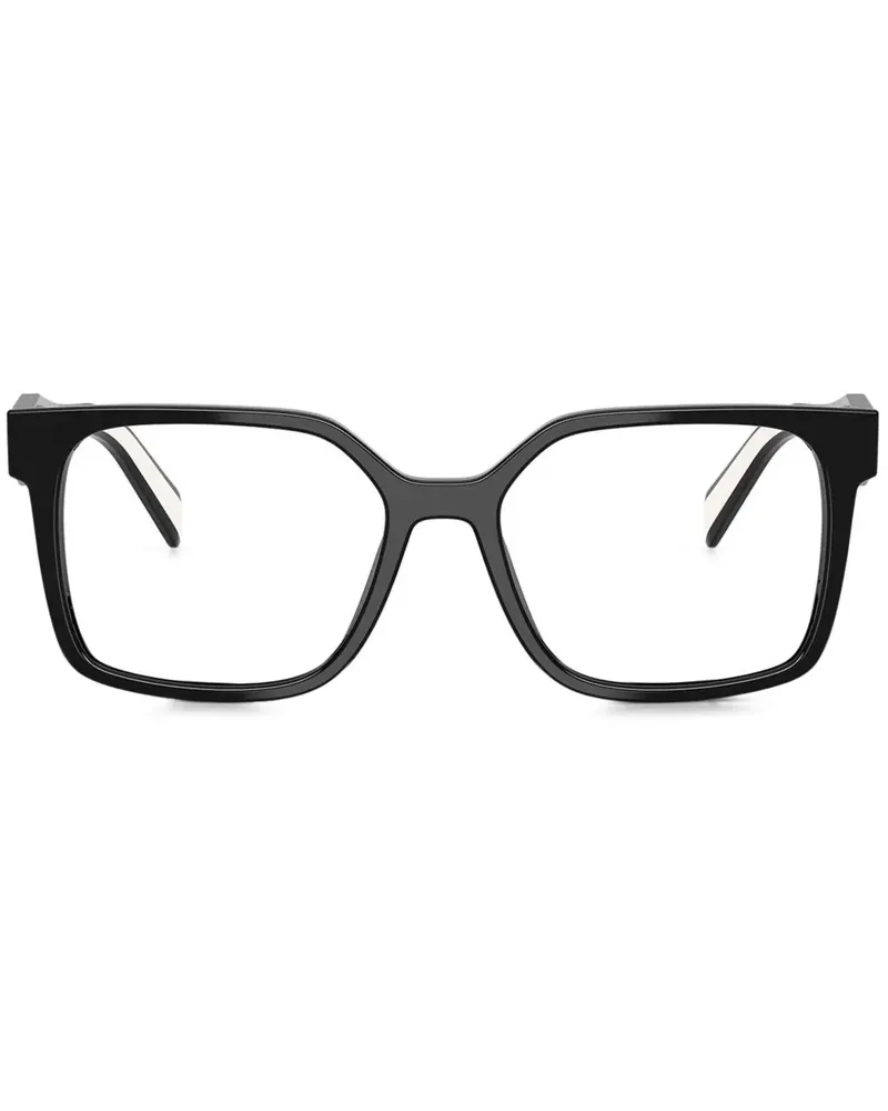 Prada Brille mit eckigem Gestell - Schwarz Schwarz