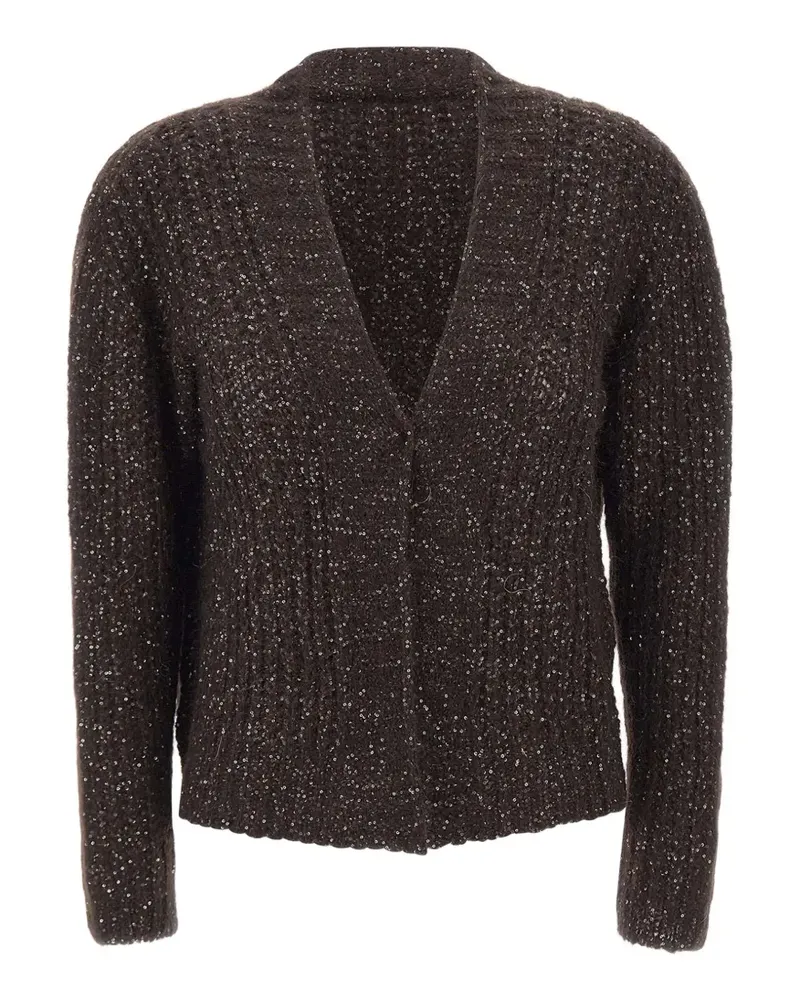 Kaos Cardigan mit Pailletten - Braun Braun