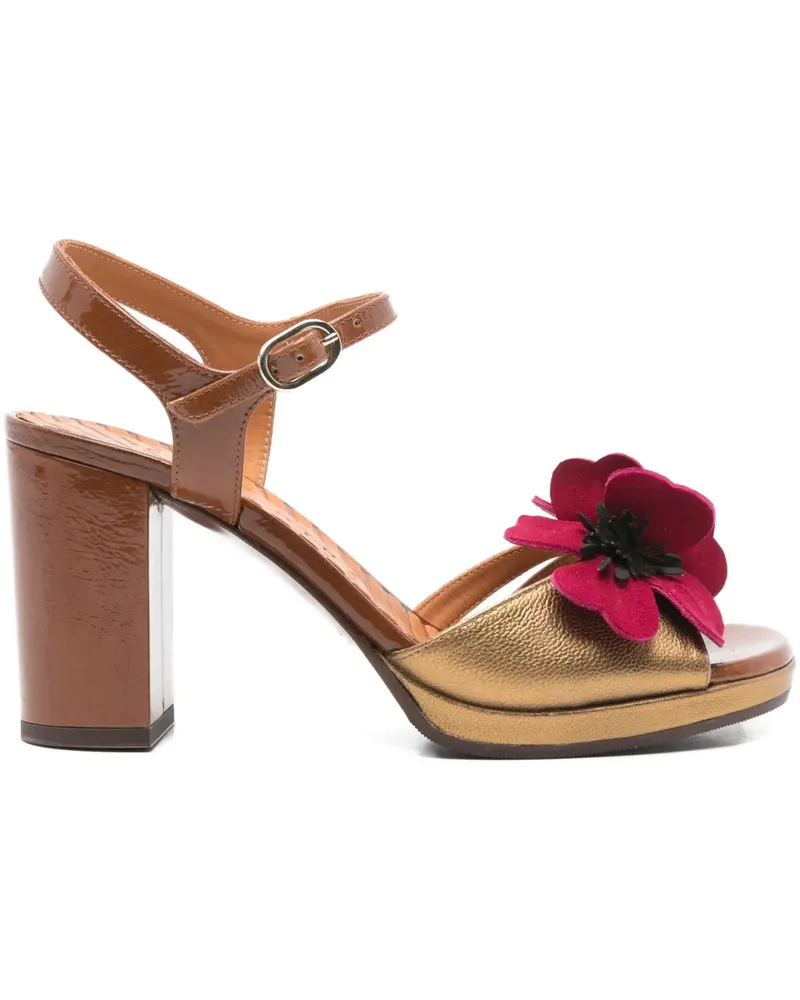 Chie Mihara Parlota floral platform sandals - Gold Gold