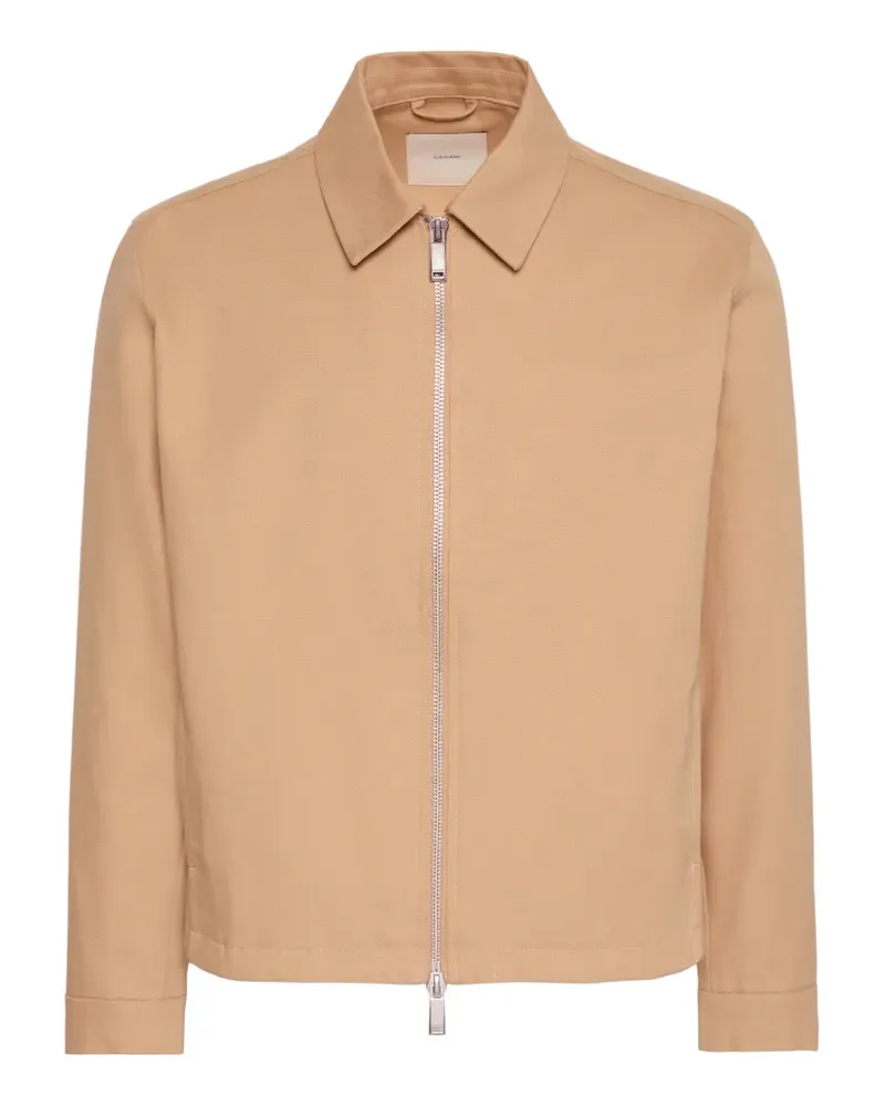 Calvin Klein zip-up collared jacket - Nude Nude