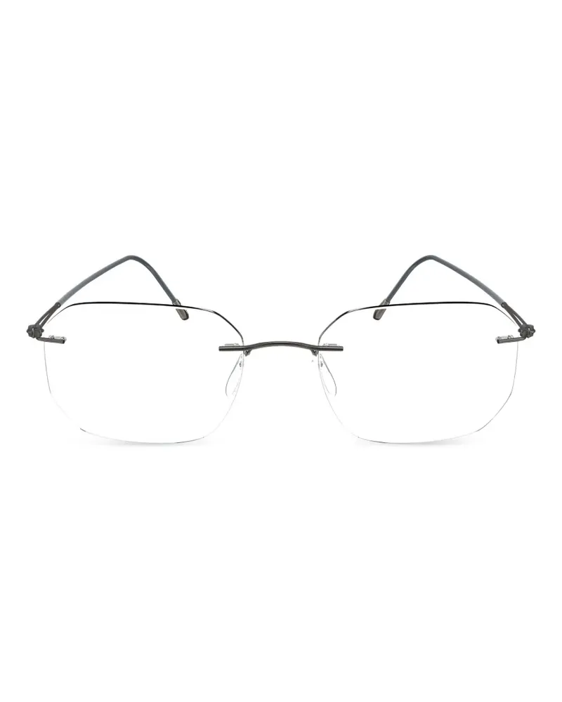 Silhouette Rahmenlose Brille mit eckigen Gläsern - Grau Grau