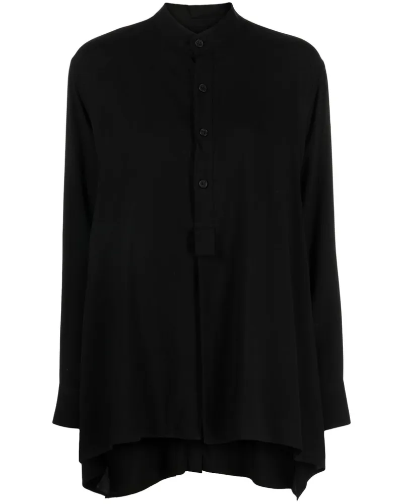 Yohji Yamamoto Hemd mit Stehkragen - Schwarz Schwarz