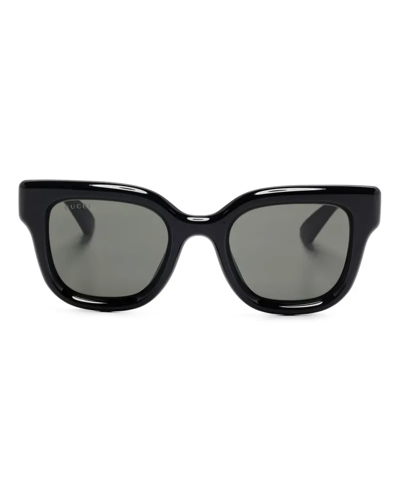 Gucci Sonnenbrille mit eckigem Gestell - Schwarz Schwarz