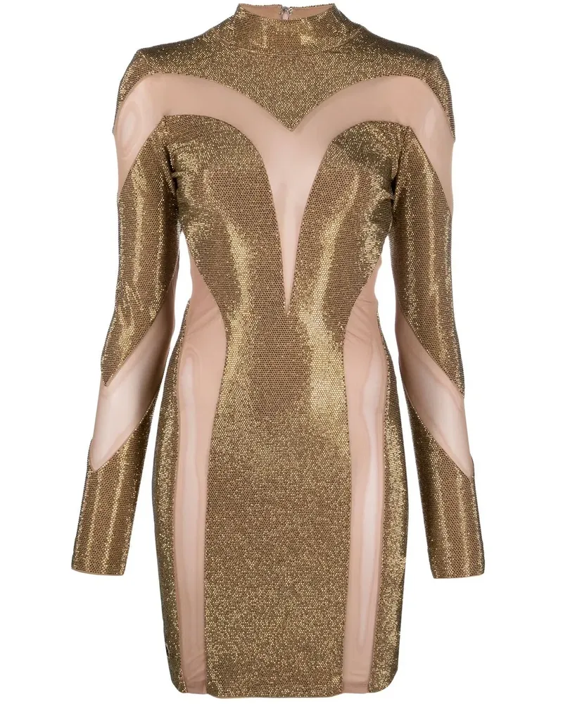 Philipp Plein Kleid mit Kristallen - Gold Gold
