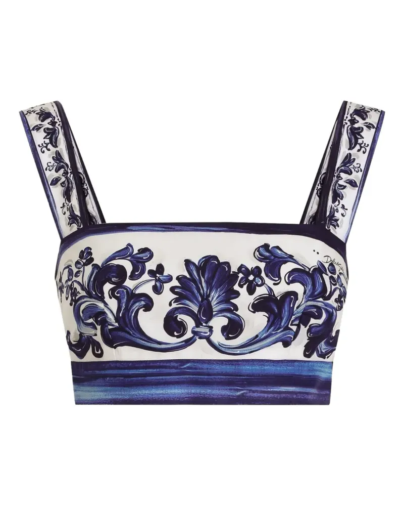 Dolce & Gabbana Oberteil mit Majolica-Print - Blau Blau