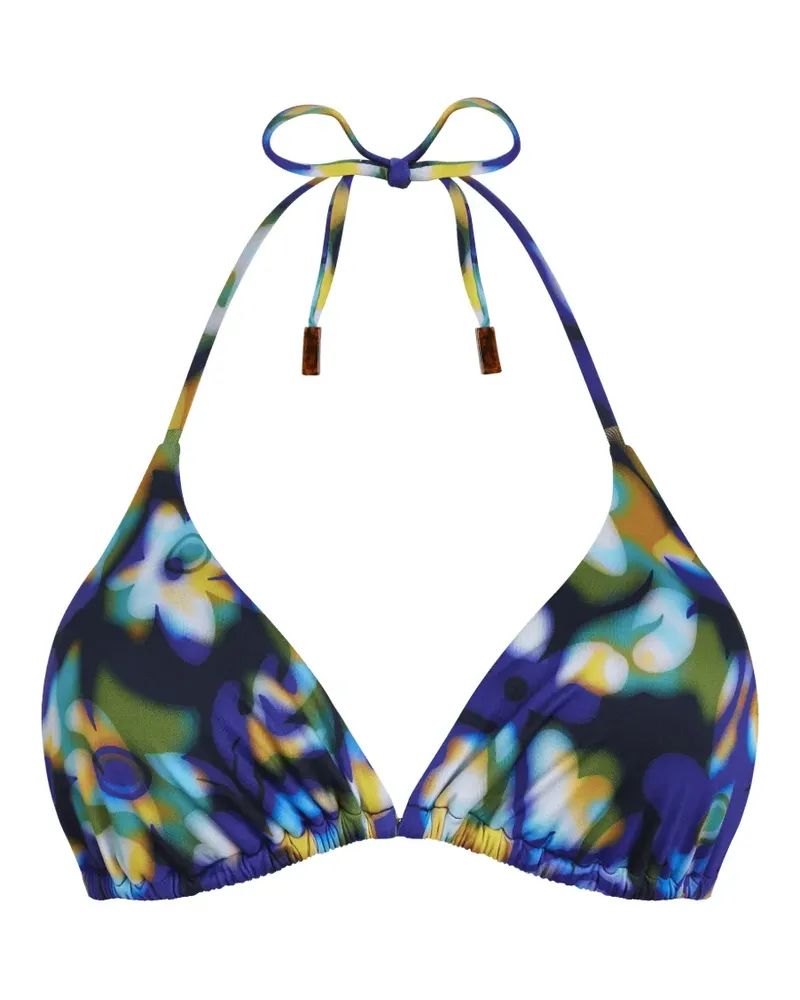 Vilebrequin floral-print triangle bikini top - Blau Blau