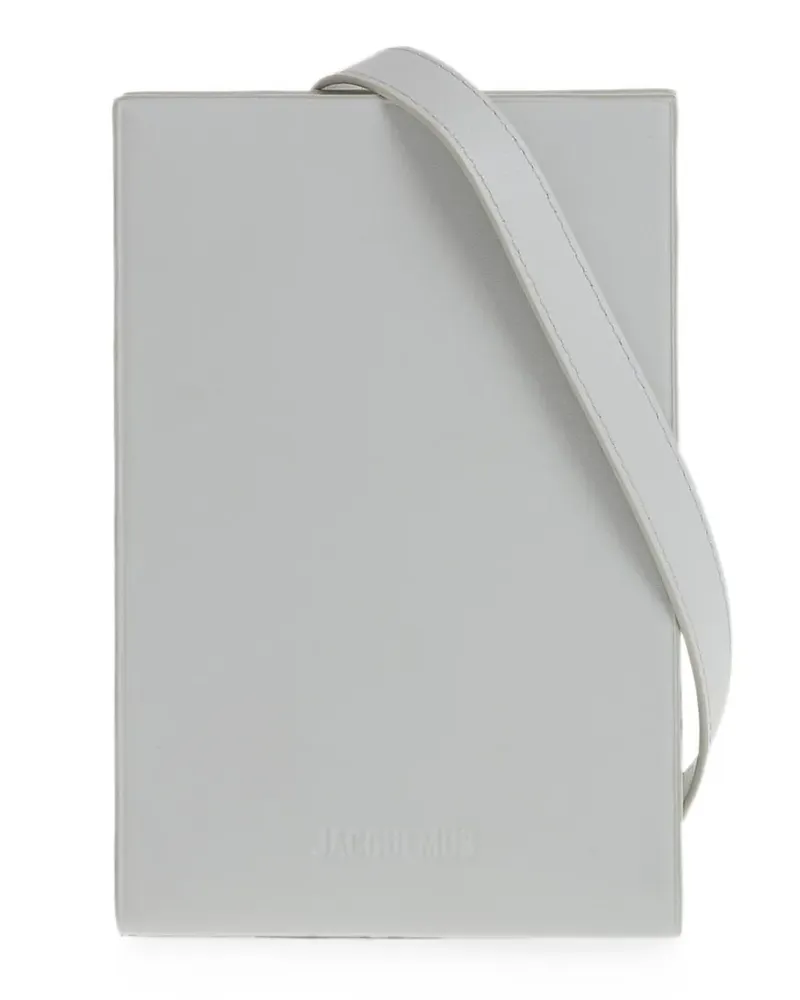 Jacquemus leather wallet with shoulder strap - Grau Grau