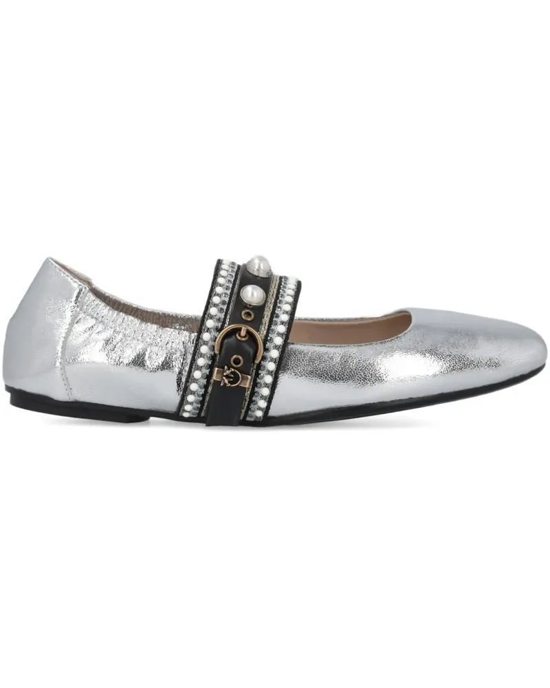 Pinko Ballerinas mit Perlenverzierung - Grau Grau