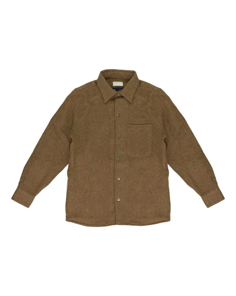 Aimé Leon Dore button-down merino wool shirt - Braun Braun