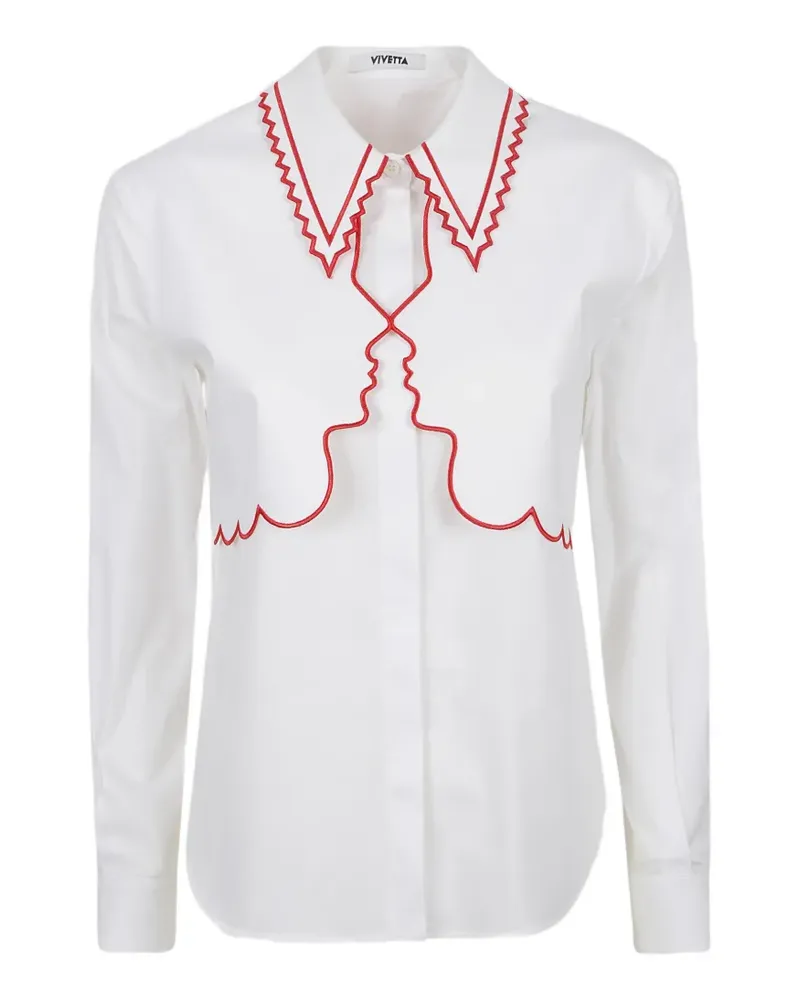 Vivetta embroidered long-sleeve shirt - Weiß Weiß