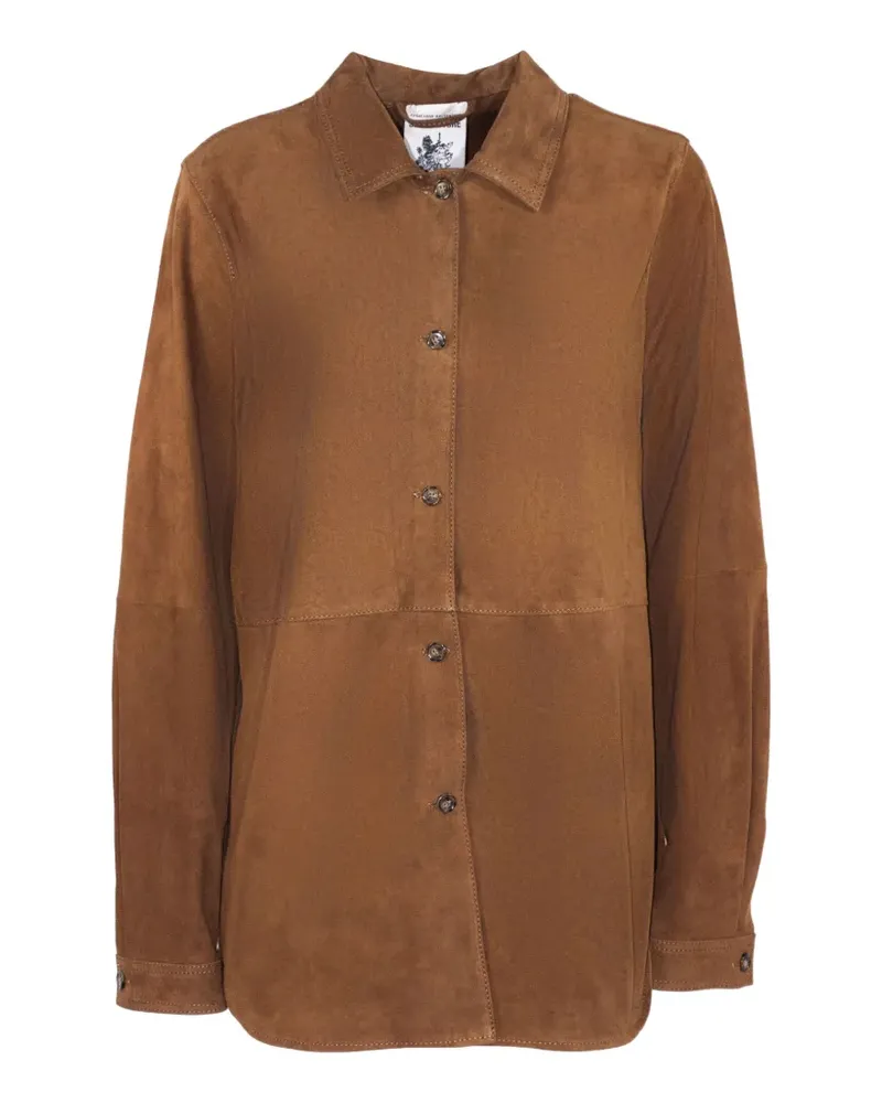 Semicouture button leather shirt - Braun Braun