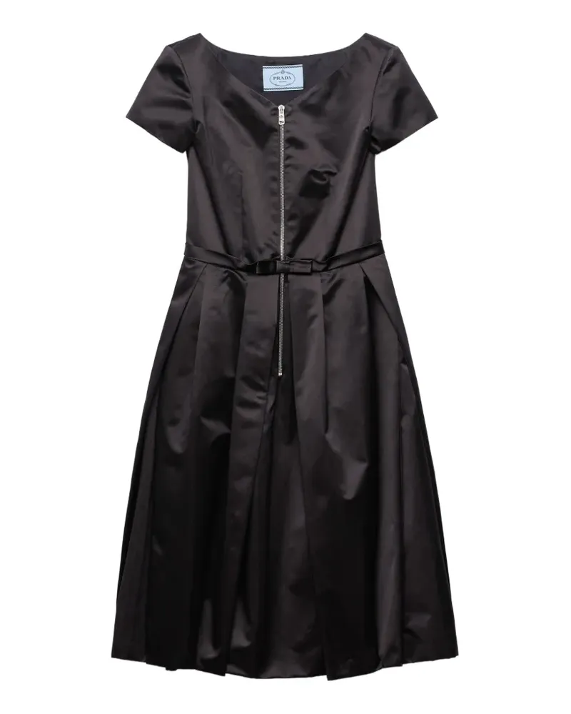 Prada Duchesse Seidenkleid - Schwarz Schwarz