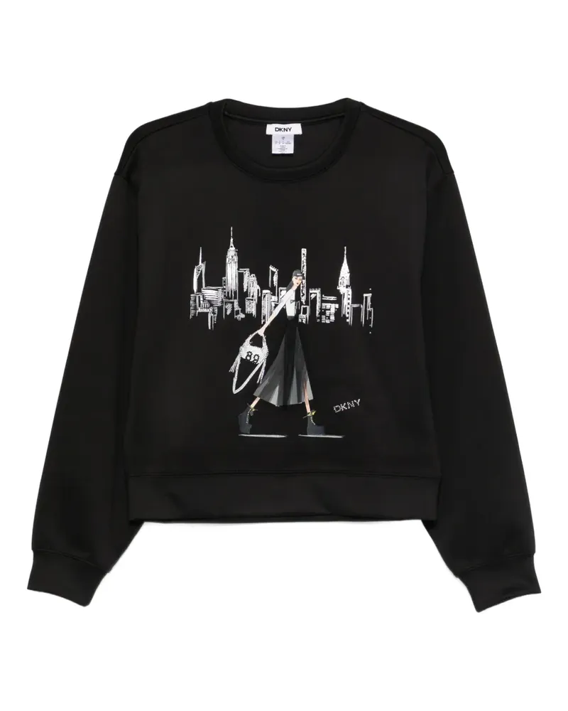 DKNY graphic-print crew-neck sweatshirt - Schwarz Schwarz
