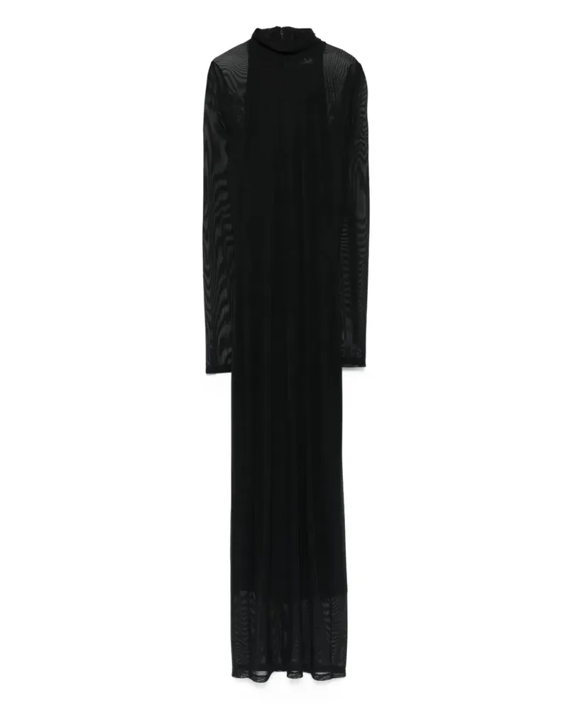 Thierry Mugler Maxikleid mit Stehkragen - Schwarz Schwarz