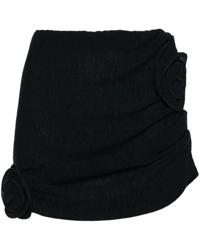 Magda Butrym Minirock mit Blumen-Applikationen - Schwarz Schwarz