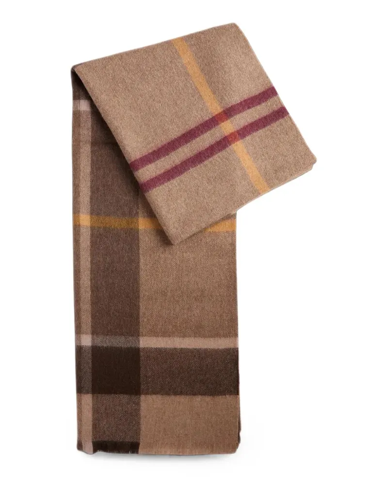 Barbour Rosefield tartan-check wool scarf - Nude Nude