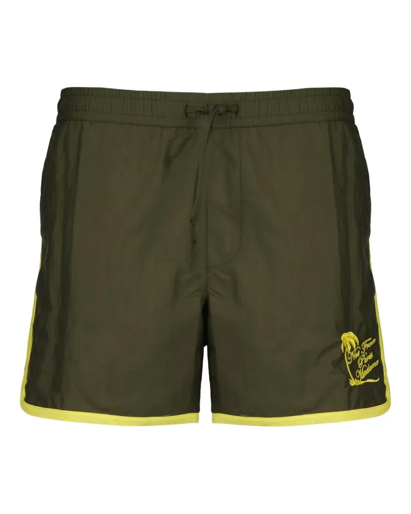 Drôle de Monsieur logo-embroidered swim shorts - Grün Grün