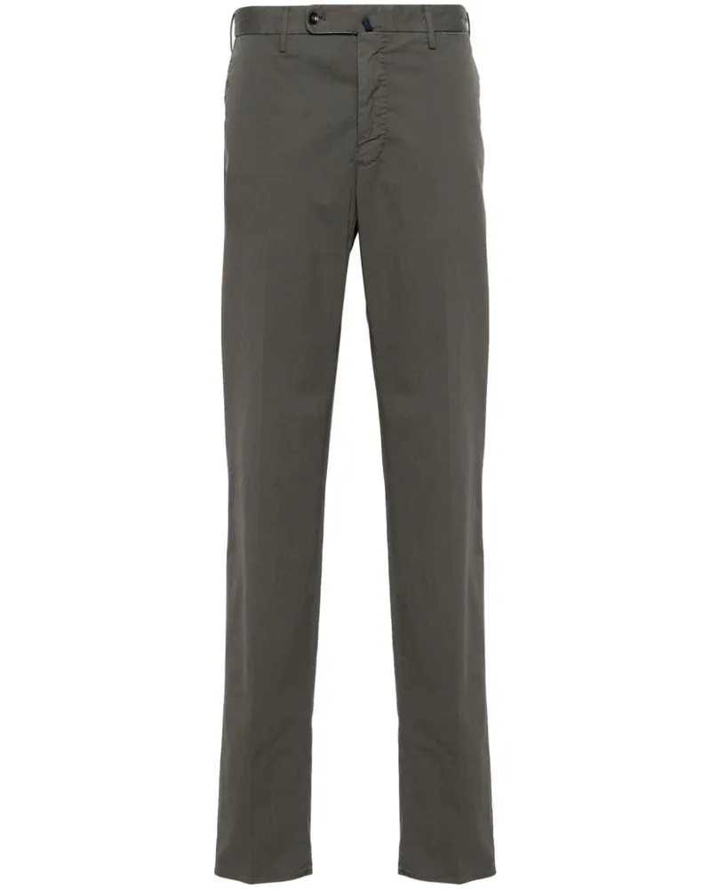 Incotex Halbhohe Straight-Leg-Chino Grau