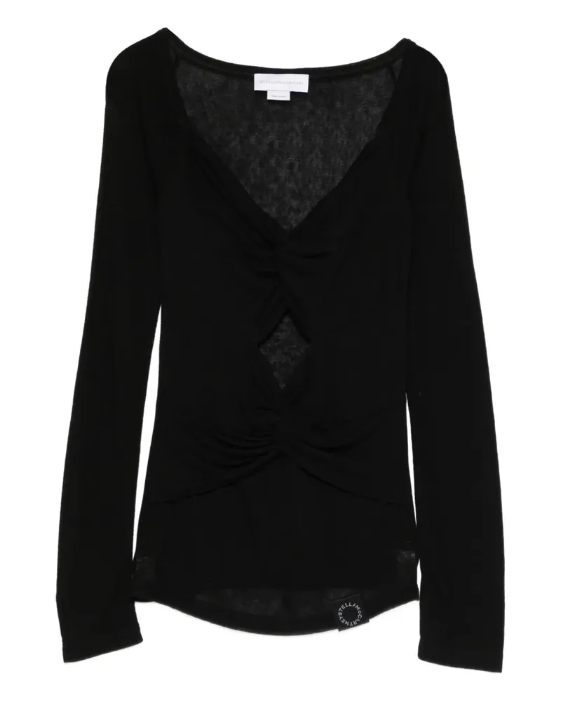 Stella McCartney T-Shirt mit V-Ausschnitt - Schwarz Schwarz