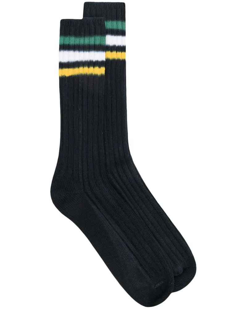 Sacai Gerippte Socken mit Streifen - Blau Blau
