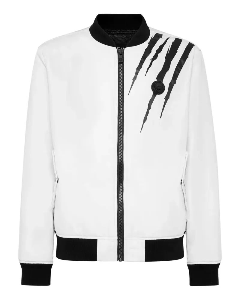 Philipp Plein Scratch Bomberjacke - Weiß Weiß