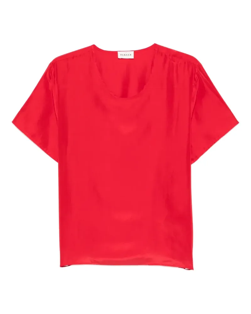 P.A.R.O.S.H. P.A.R.O H. Kurzärmelige Saxon Bluse - Rot Rot