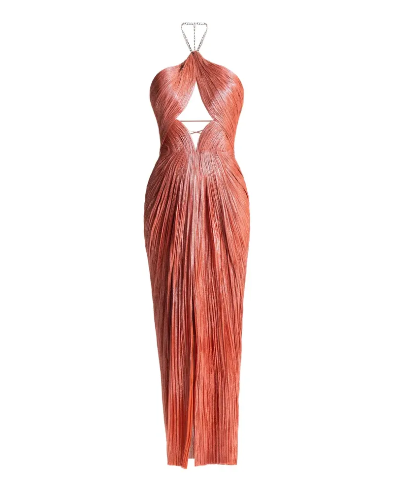 Maria Lucia Hohan Adriana Midikleid mit Cut-Out - Orange Orange