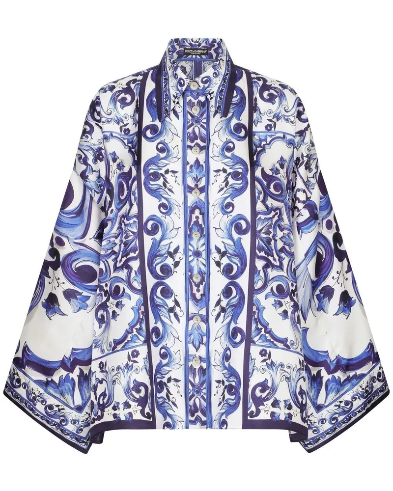 Dolce & Gabbana Hemd mit Majolica-Print - Blau Blau