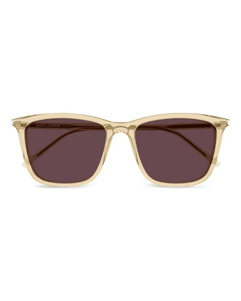 Saint Laurent Sonnenbrille mit eckigem Gestell - Gelb Gelb