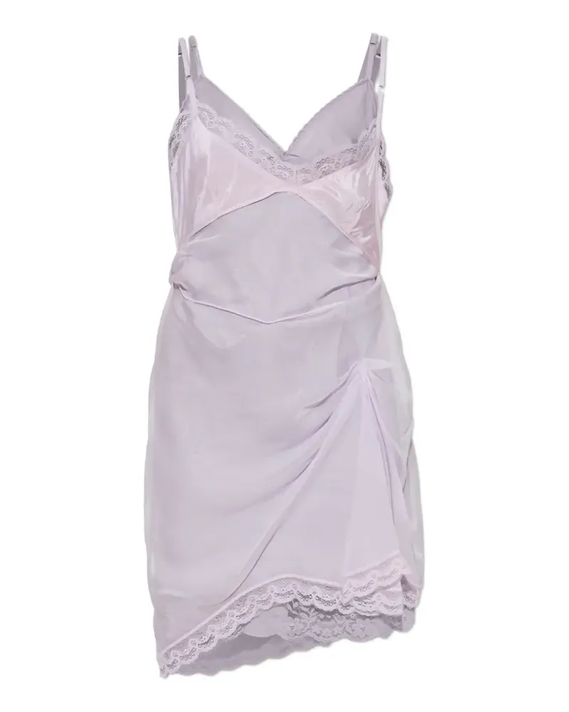 Marc Jacobs lace-trim gathered mini dress - Violett Violett