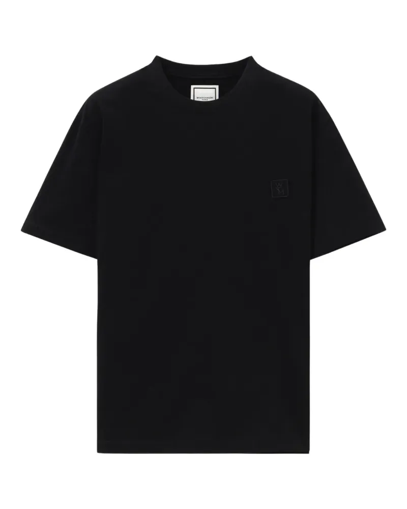 Wooyoungmi T-Shirt mit Blumen-Print - Schwarz Schwarz