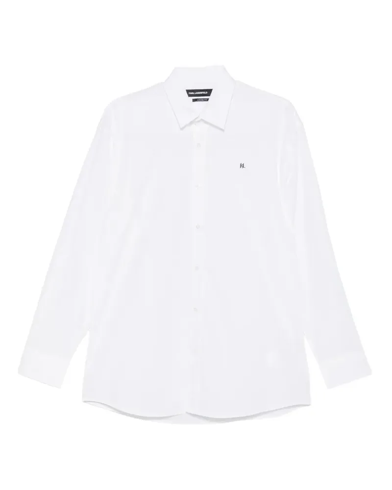 Karl Lagerfeld logo-plaque loose-fit shirt - Weiß Weiß
