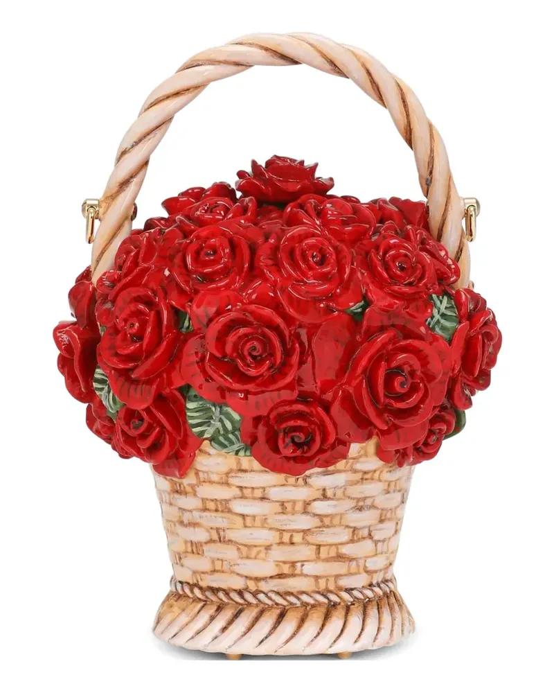 Dolce & Gabbana roses basket tote bag - Rot Rot
