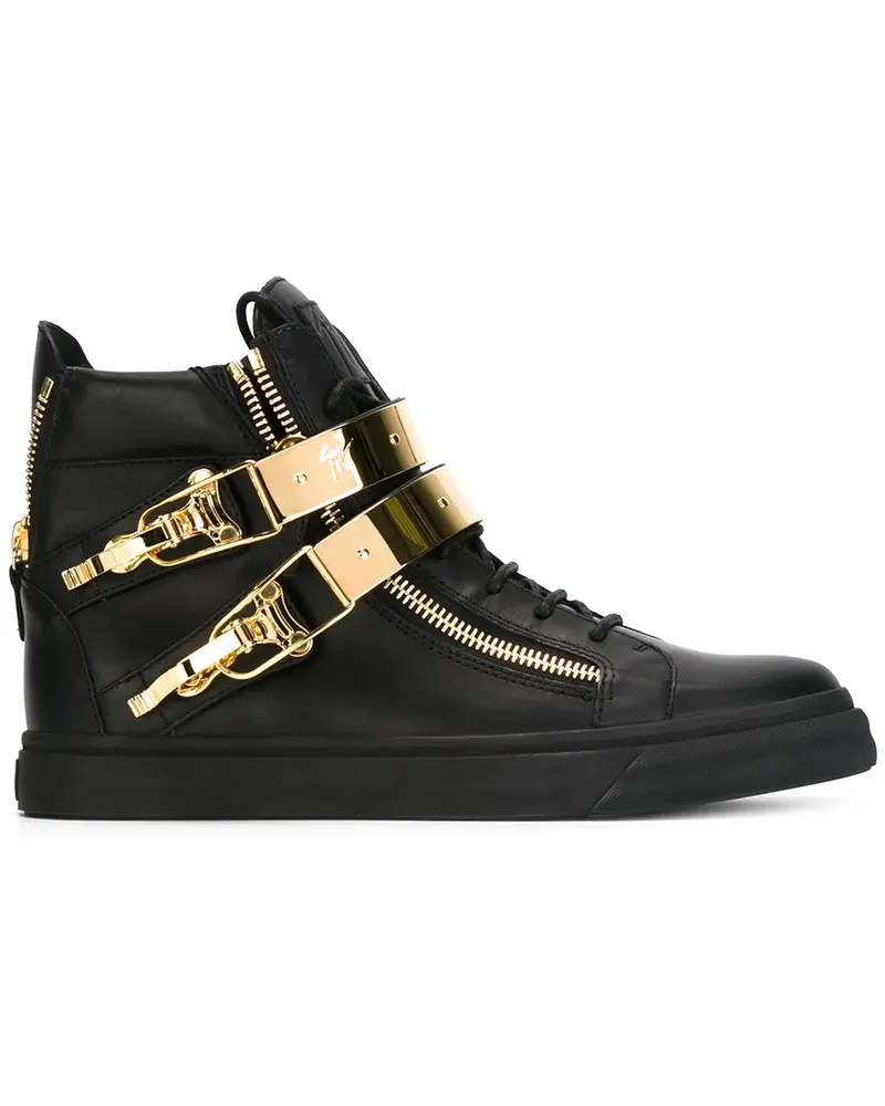 Giuseppe Zanotti High-Top-Sneakers mit Reißverschluss - Schwarz Schwarz