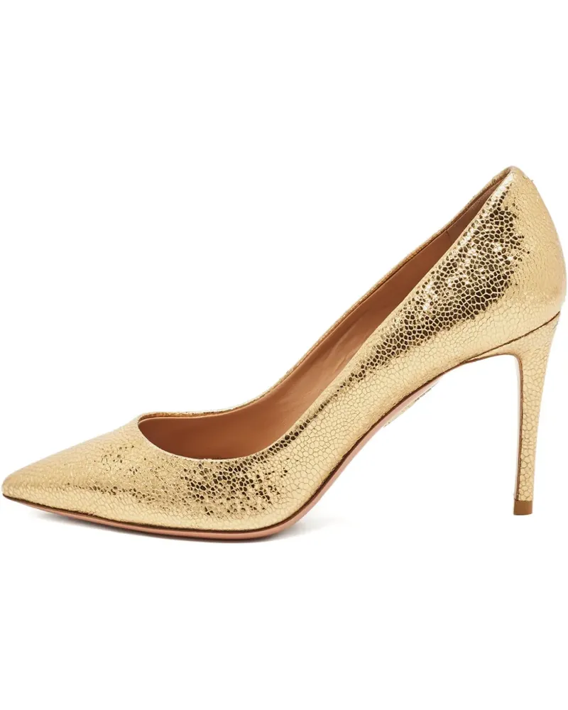 Aquazzura 35 calf leather pointed-toe pumps (8.5 cm) - Gold Gold