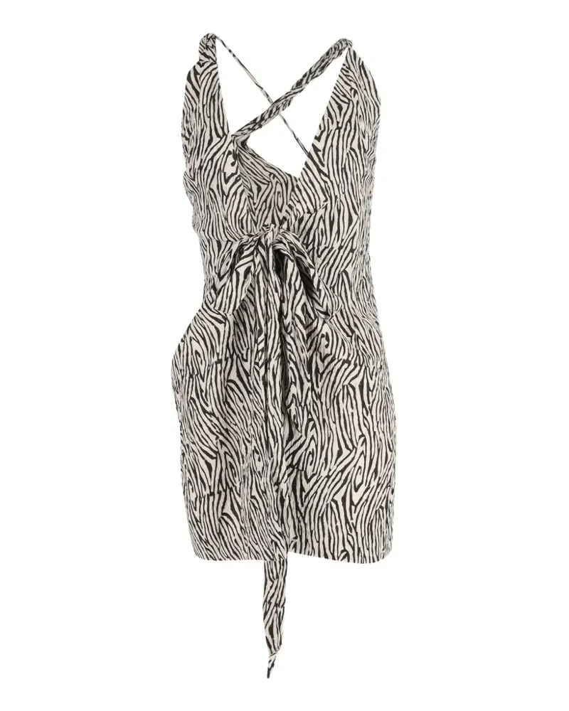 Nanushka wrap crinkled mini dress - Nude Nude