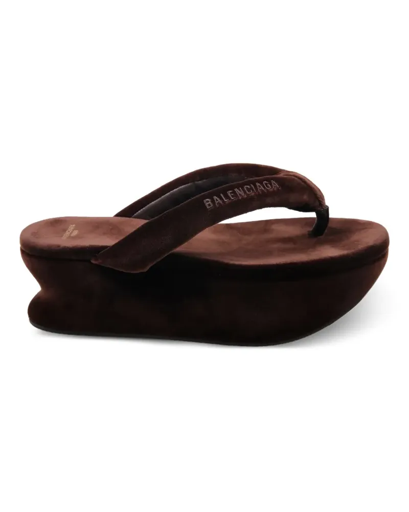 Balenciaga velvet-effect platform sandals - Braun Braun