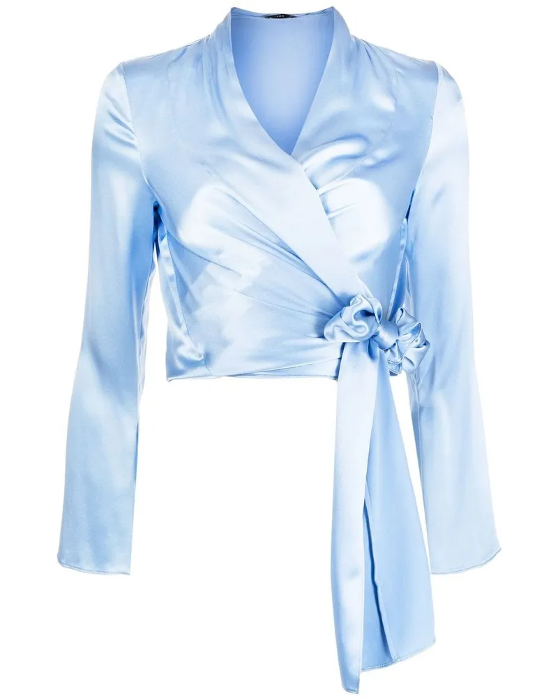 VOZ Wickelbluse aus Seide - Blau Blau