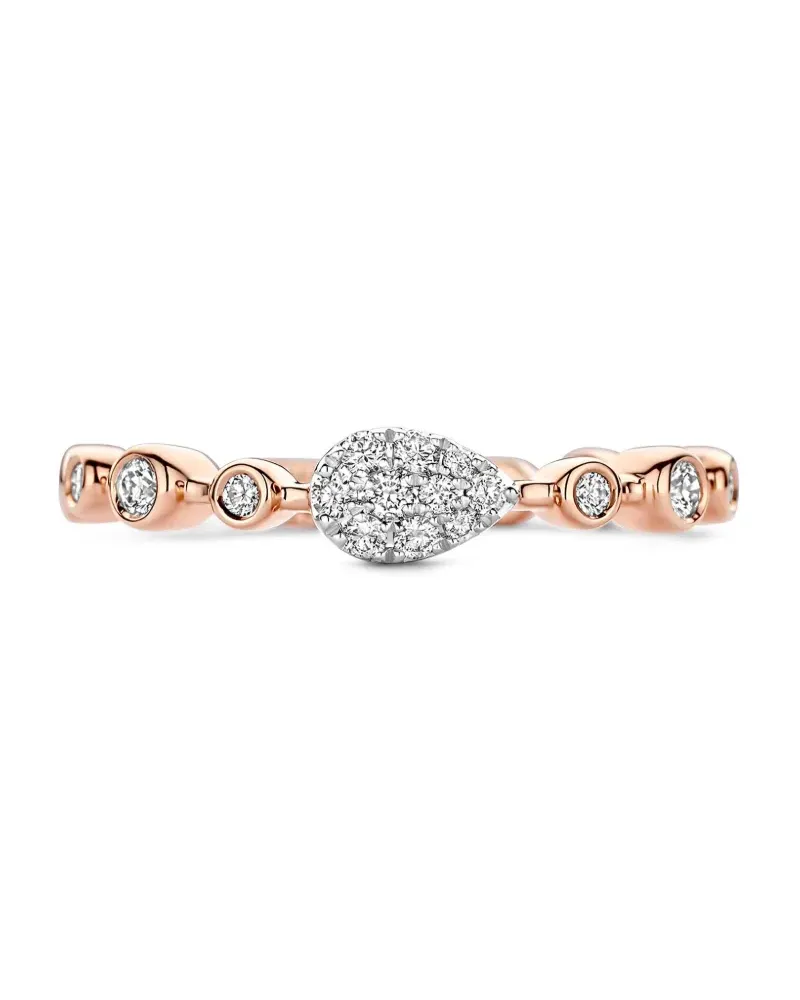 TIRISI 18kt Venice Exclusive Rotgoldring mit Diamanten - Rosa Rosa