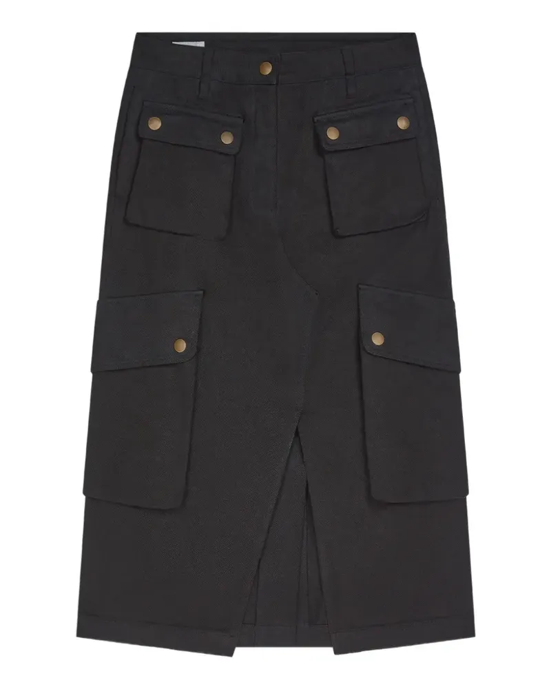 Dries van Noten Überfärbter Cargorock - Schwarz Schwarz